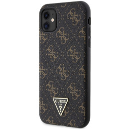 Guess 4G Triangle Metal Logo dėklas, skirtas iPhone 11 / XR - juodas