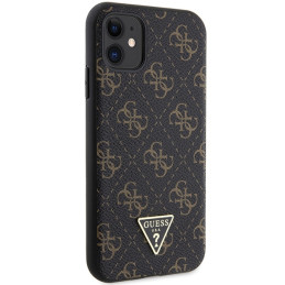 Guess 4G Triangle Metal Logo dėklas, skirtas iPhone 11 / XR - juodas
