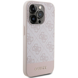 Guess 4G Stripe Collection dėklas iPhone 15 Pro - rožinis