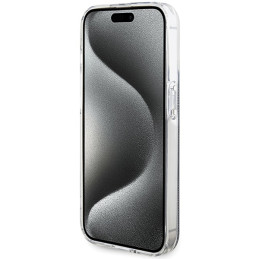 Guess IML 4G Gold Stripe dėklas iPhone 15 Pro - juodas