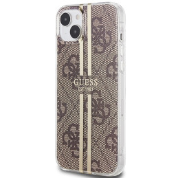 Guess IML 4G Gold Stripe dėklas, skirtas iPhone 15 / 14 / 13 - rudas