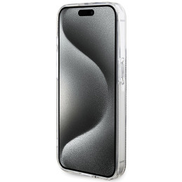 Guess IML 4G Gold Stripe dėklas, skirtas iPhone 15 Pro Max - rudas