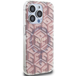 Guess IML GCube MagSafe dėklas iPhone 15 Pro - rožinis
