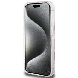 Guess IML GCube MagSafe dėklas iPhone 15 Pro - rožinis