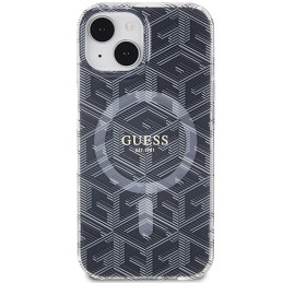 Guess IML GCube MagSafe dėklas, skirtas iPhone 15 Plus / 14 Plus - juodas