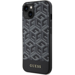Guess GCube Stripes MagSafe dėklas, skirtas iPhone 15 / 14 / 13 - juodas