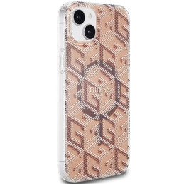 Guess IML GCube MagSafe dėklas, skirtas iPhone 15 / 14 / 13 - rudas