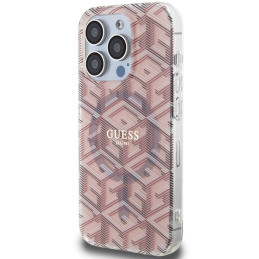Guess IML GCube MagSafe dėklas iPhone 15 Pro Max - rožinis