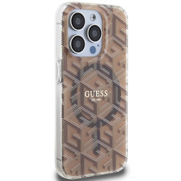 Guess IML GCube MagSafe dėklas iPhone 15 Pro Max - rudas