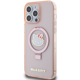 „Hello Kitty“ žiedinis stovas „Blizgantis Electrop Logo MagSafe“ dėklas, skirtas „iPhone 15 Pro Max“ – rožinis