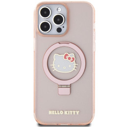 „Hello Kitty“ žiedinis stovas „Blizgantis Electrop Logo MagSafe“ dėklas, skirtas „iPhone 15 Pro Max“ – rožinis
