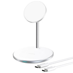 Choetech T581-F MagSafe / Qi 2in1 belaidis įkroviklis + USB-C laidas - baltas