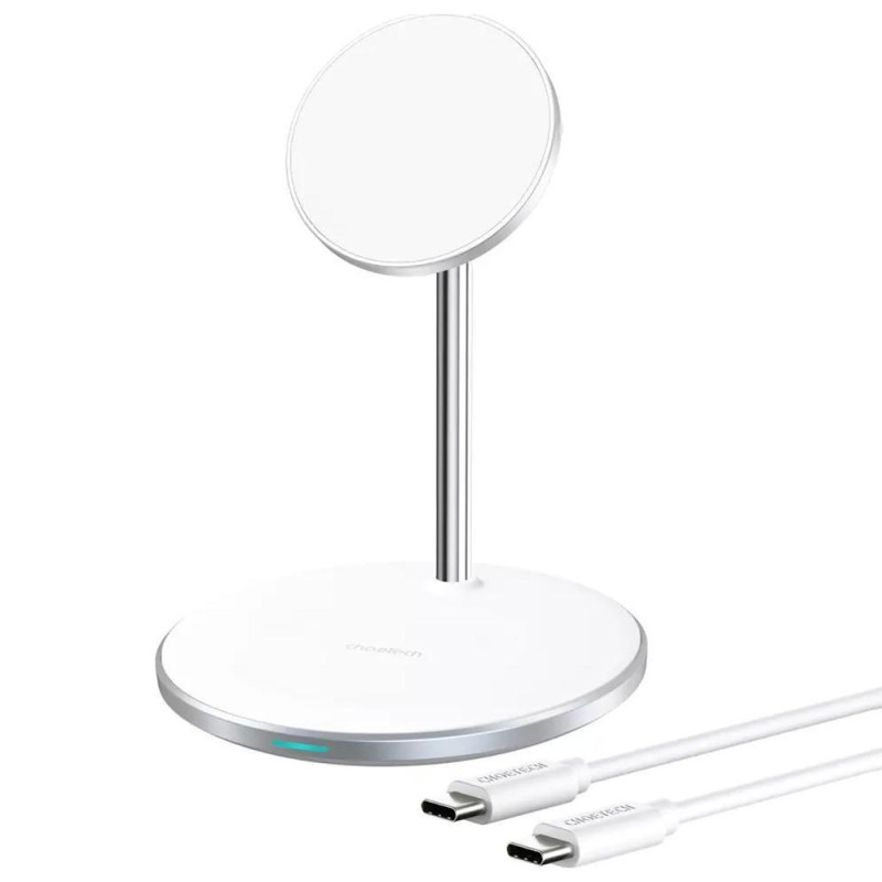 Choetech T581-F MagSafe / Qi 2in1 belaidis įkroviklis + USB-C laidas - baltas