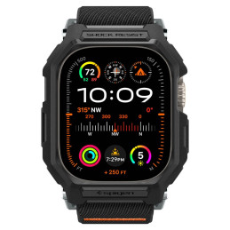 Spigen Lite Fit Pro dėklas su dirželiu, skirtas Apple Watch Ultra 1/ 2 (49 mm) - matinė juoda