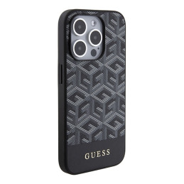 Guess GCube Stripes MagSafe dėklas iPhone 15 Pro Max - juodas