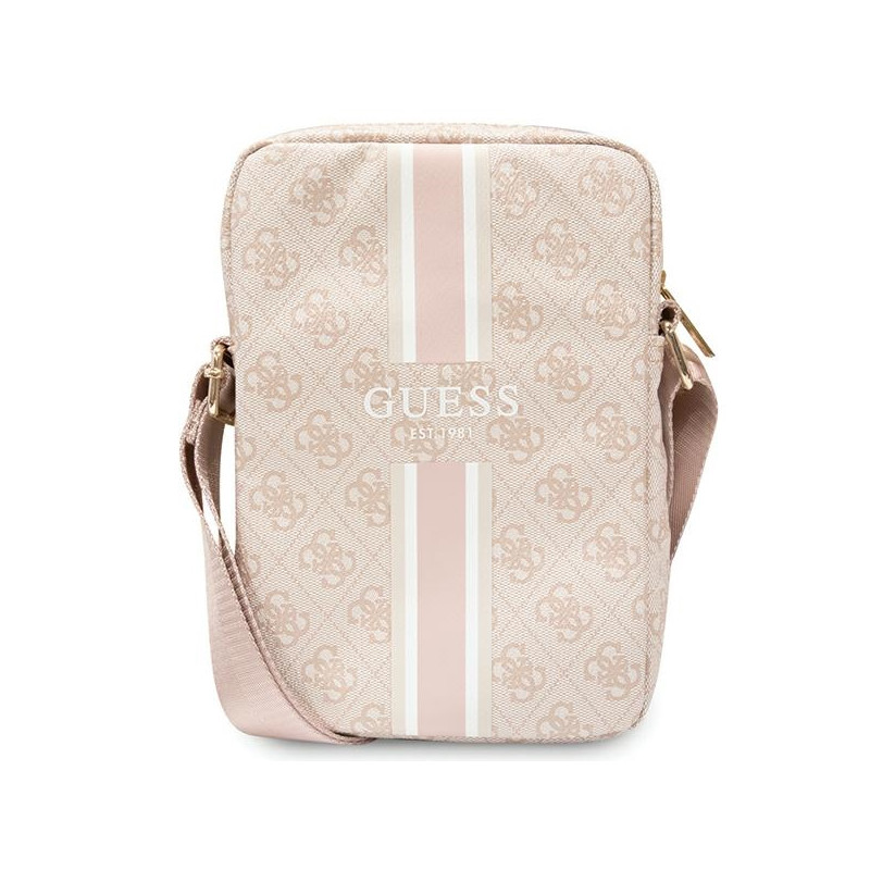 Guess 4G Stripes krepšys 8 colių planšetei – rožinis