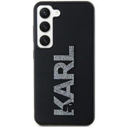 Karl Lagerfeld 3D Rubber Glitter Logo dėklas Samsung Galaxy S23+ - juodas