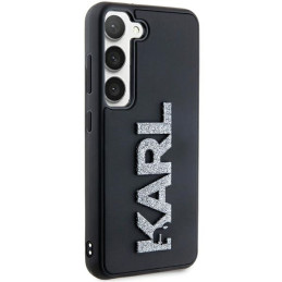Karl Lagerfeld 3D Rubber Glitter Logo dėklas Samsung Galaxy S23+ - juodas
