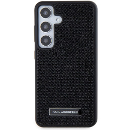 Karl Lagerfeld Rhinestone Metal Logo dėklas, skirtas Samsung Galaxy S24+ - juodas
