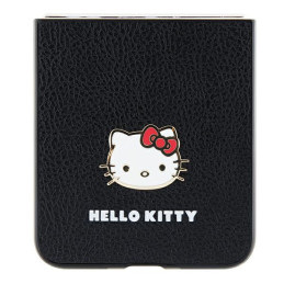 Hello Kitty Metal Logo Kitty Head dėklas, skirtas Samsung Galaxy Z Flip 5 - juodas