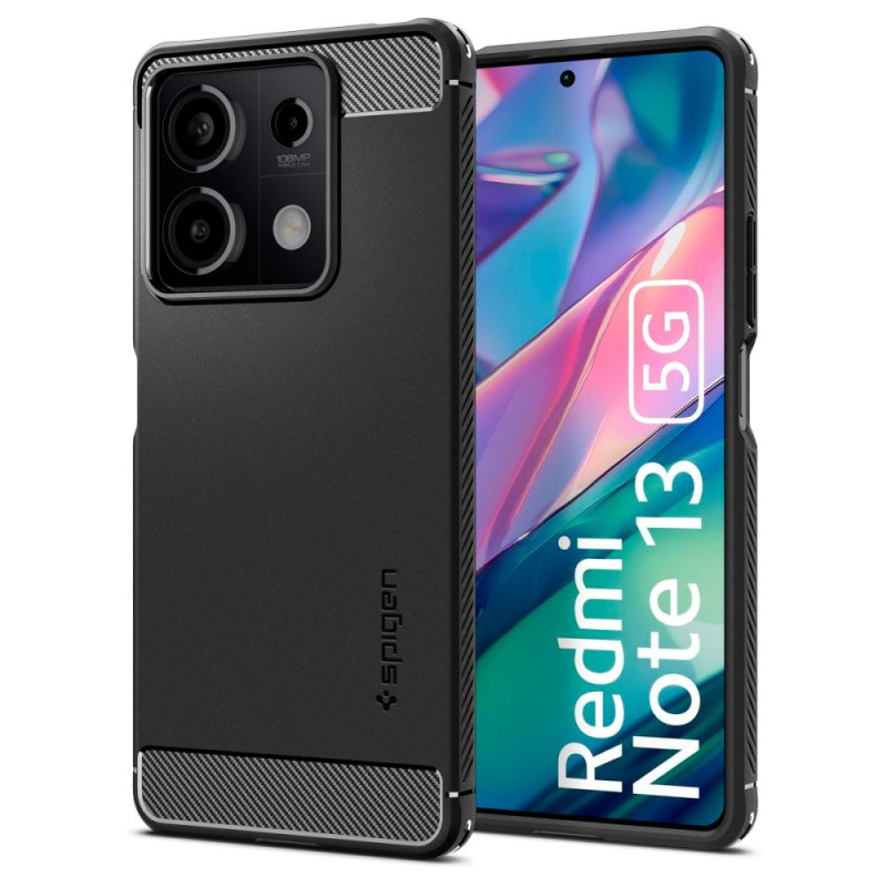 Spigen Rugged Armor dėklas, skirtas Xiaomi Redmi Note 13 5G - matinė juoda