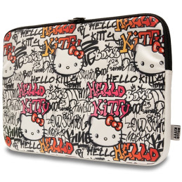Hello Kitty PU metalinis logotipo dėklas skirtas 14" nešiojamam kompiuteriui - smėlio spalvos