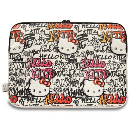 Hello Kitty PU metalinis logotipo dėklas skirtas 14" nešiojamam kompiuteriui - smėlio spalvos
