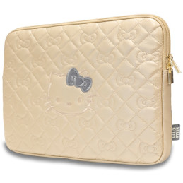Hello Kitty Zip PU Quilted Bows dėklas 14" nešiojamam kompiuteriui - auksinis