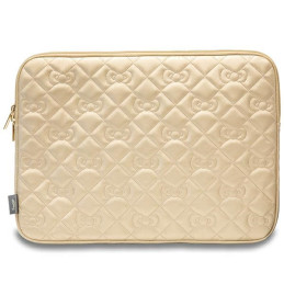Hello Kitty Zip PU Quilted Bows dėklas 14" nešiojamam kompiuteriui - auksinis
