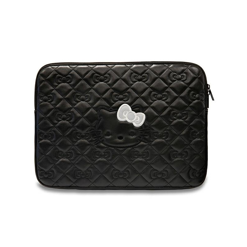 Hello Kitty Zip PU Quilted Bows dėklas 14" nešiojamam kompiuteriui - juodas