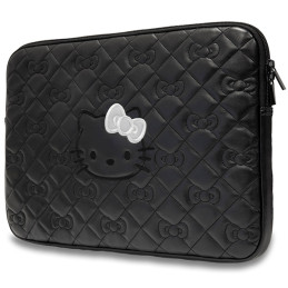 Hello Kitty Zip PU Quilted Bows dėklas 14" nešiojamam kompiuteriui - juodas