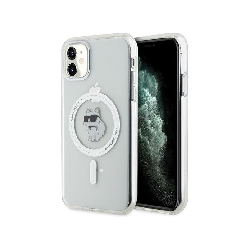 Karl Lagerfeld IML Choupette MagSafe dėklas iPhone 11 / Xr - skaidrus