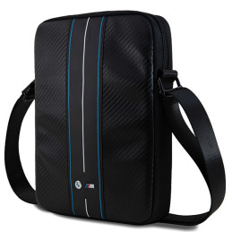 BMW Carbon & Blue Stripe krepšys 8" planšetiniam kompiuteriui - juodas