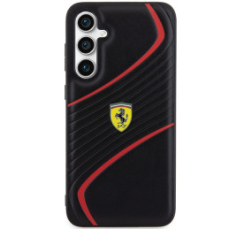 Ferrari Twist Metal Logo dėklas, skirtas Samsung Galaxy S23 FE - juodas