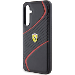 Ferrari Twist Metal Logo dėklas, skirtas Samsung Galaxy S23 FE - juodas