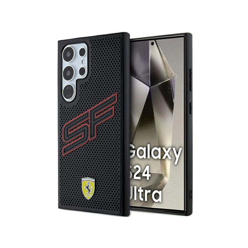 Ferrari Big SF Perforuotas dėklas, skirtas Samsung Galaxy S24 Ultra - juodas
