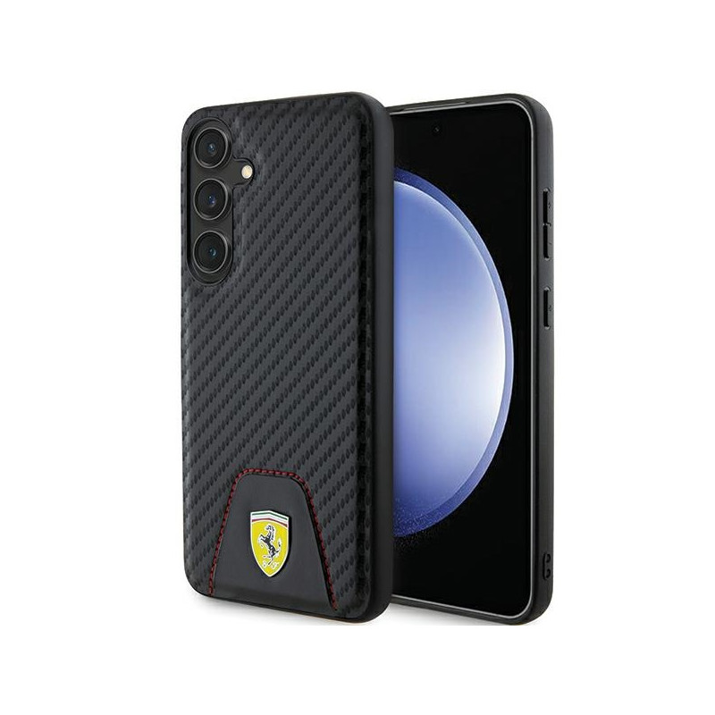 Ferrari anglies dygsniuotas dugnas, skirtas Samsung Galaxy S24+ - juodas