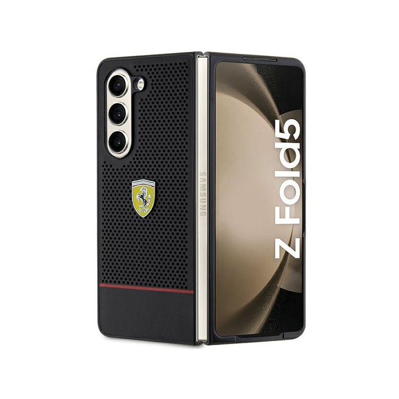 Ferrari Perforated Line dėklas, skirtas Samsung Galaxy Z Fold 5 - juodas