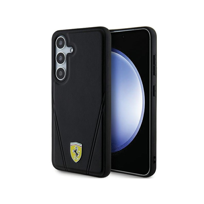 Ferrari Hot Stamp V Lines MagSafe dėklas Samsung Galaxy S24+ - juodas