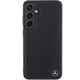 Mercedes Leather Debossed Line MagSafe dėklas Samsung Galaxy S24+ - juodas