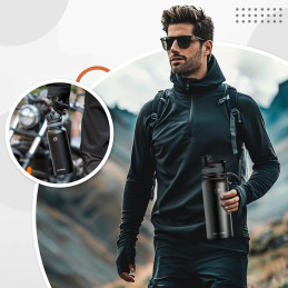 Rockbros 35210029001 dviračio termo butelis gėrimams 530 ml - juodas
