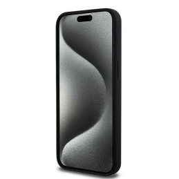 DKNY Liquid Silicone White Printed Logo MagSafe dėklas iPhone 14 Pro Max - juodas