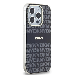 DKNY IML Mono & Stripe MagSafe dėklas iPhone 14 Pro Max - juodas