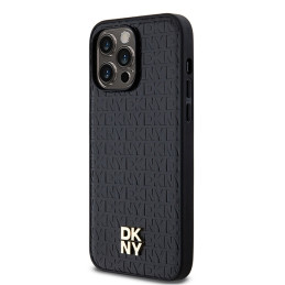 DKNY odinis monogramos raštas metalinis logotipas MagSafe dėklas, skirtas iPhone 14 Pro Max – juodas