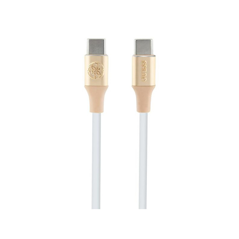 Guess Ebossed Logo USB-C / USB-C 1,5 m greito įkrovimo laidas – auksinis