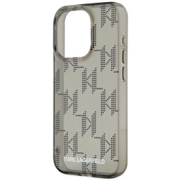 Karl Lagerfeld IML Mono KL Pattern & Cord dėklas, skirtas iPhone 15 Pro - juodas