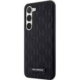 Karl Lagerfeld Saffiano Mono Metal Logo dėklas, skirtas Samsung Galaxy S24+ - juodas