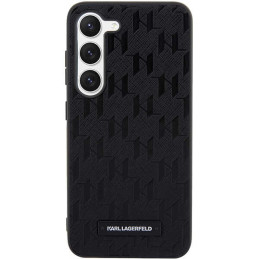 Karl Lagerfeld Saffiano Mono Metal Logo dėklas, skirtas Samsung Galaxy S24+ - juodas