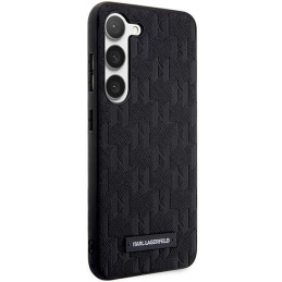 Karl Lagerfeld Saffiano Mono Metal Logo dėklas, skirtas Samsung Galaxy S24+ - juodas
