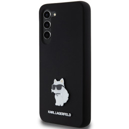 Karl Lagerfeld Silicone Choupette Metal Pin dėklas Samsung Galaxy S24+ - juodas